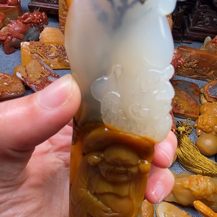 石英质玉（黄龙玉）合金颈饰