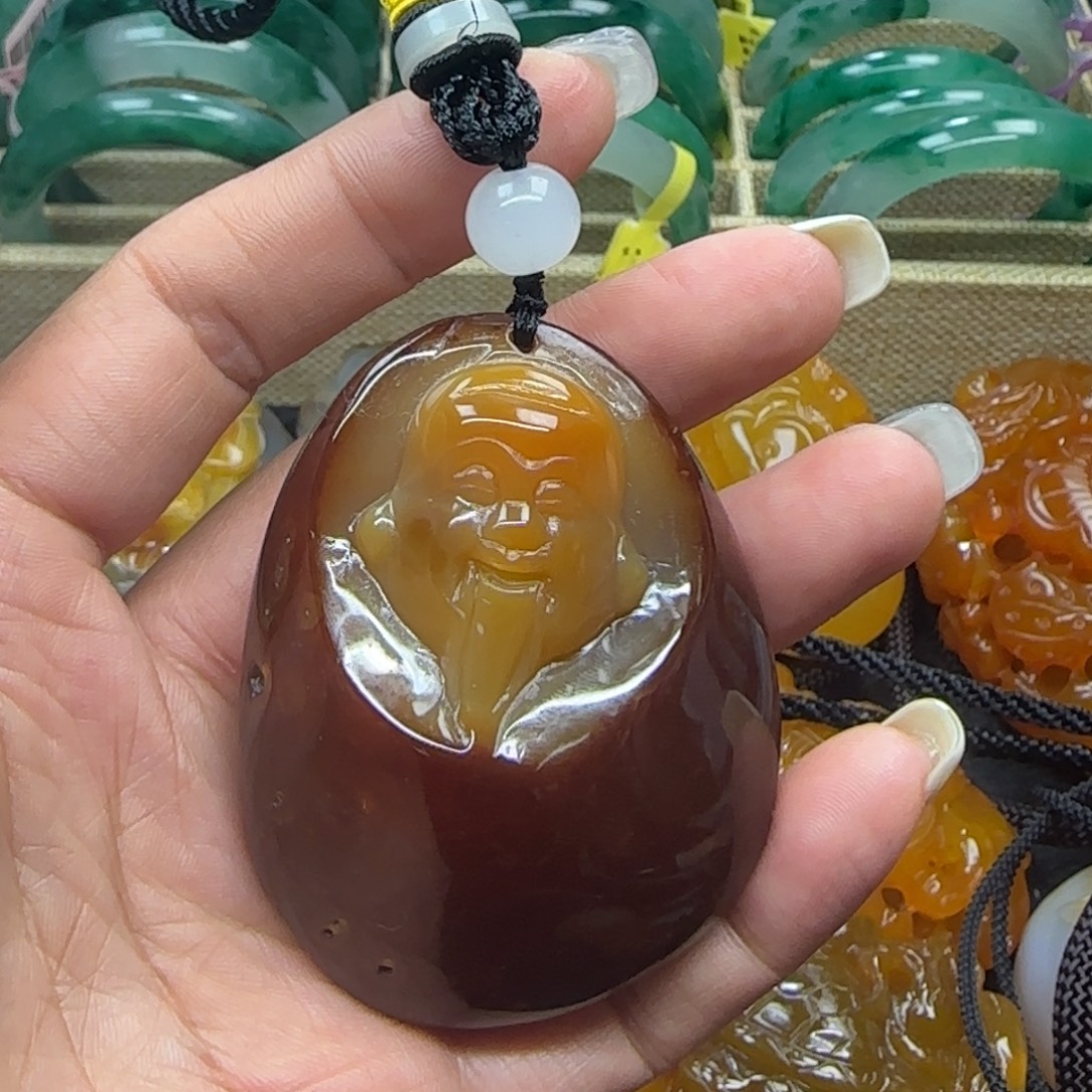 玛瑙/玉髓合金手把件