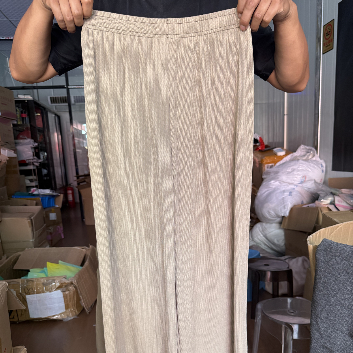 胖妹妹高腰显瘦冰丝雪纺阔腿拖地长裤夏季休闲直筒裤