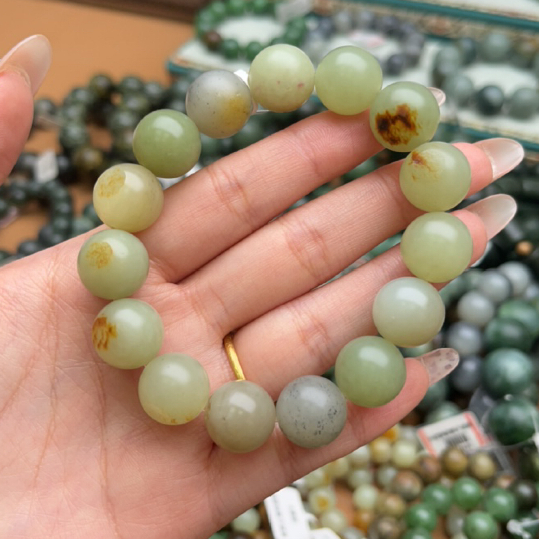 和田玉手串1221d拍一发一