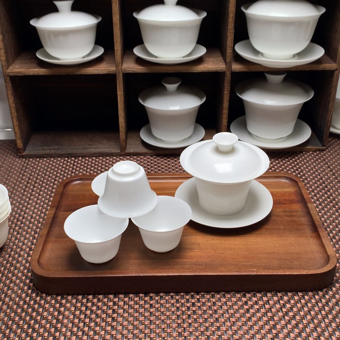 马蹄碗➕4个马蹄杯骨瓷薄胎茶具