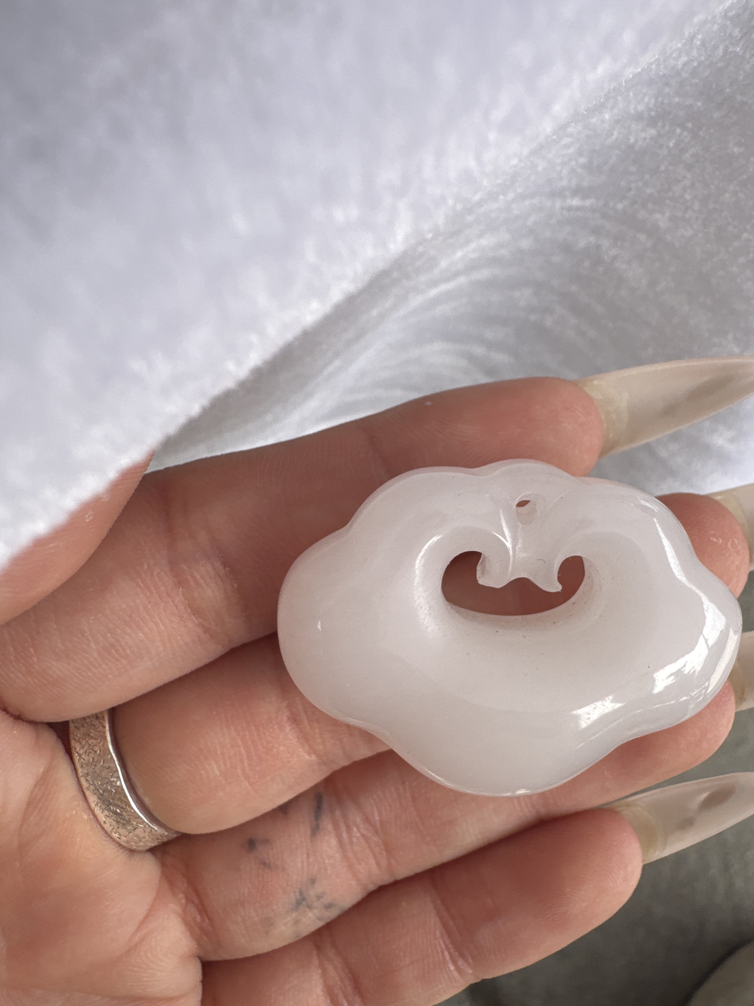 高端精品如意锁挂件 白