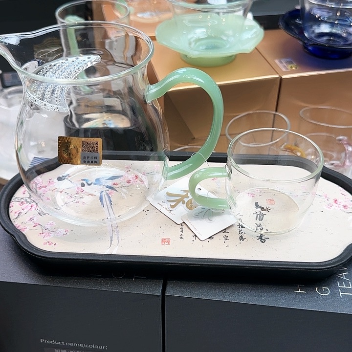禾器浅玉色观禄煮茶器加小杯