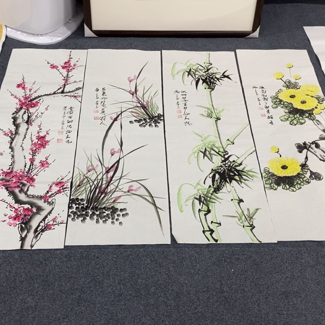 国画100✖️35梅兰竹菊画画画画