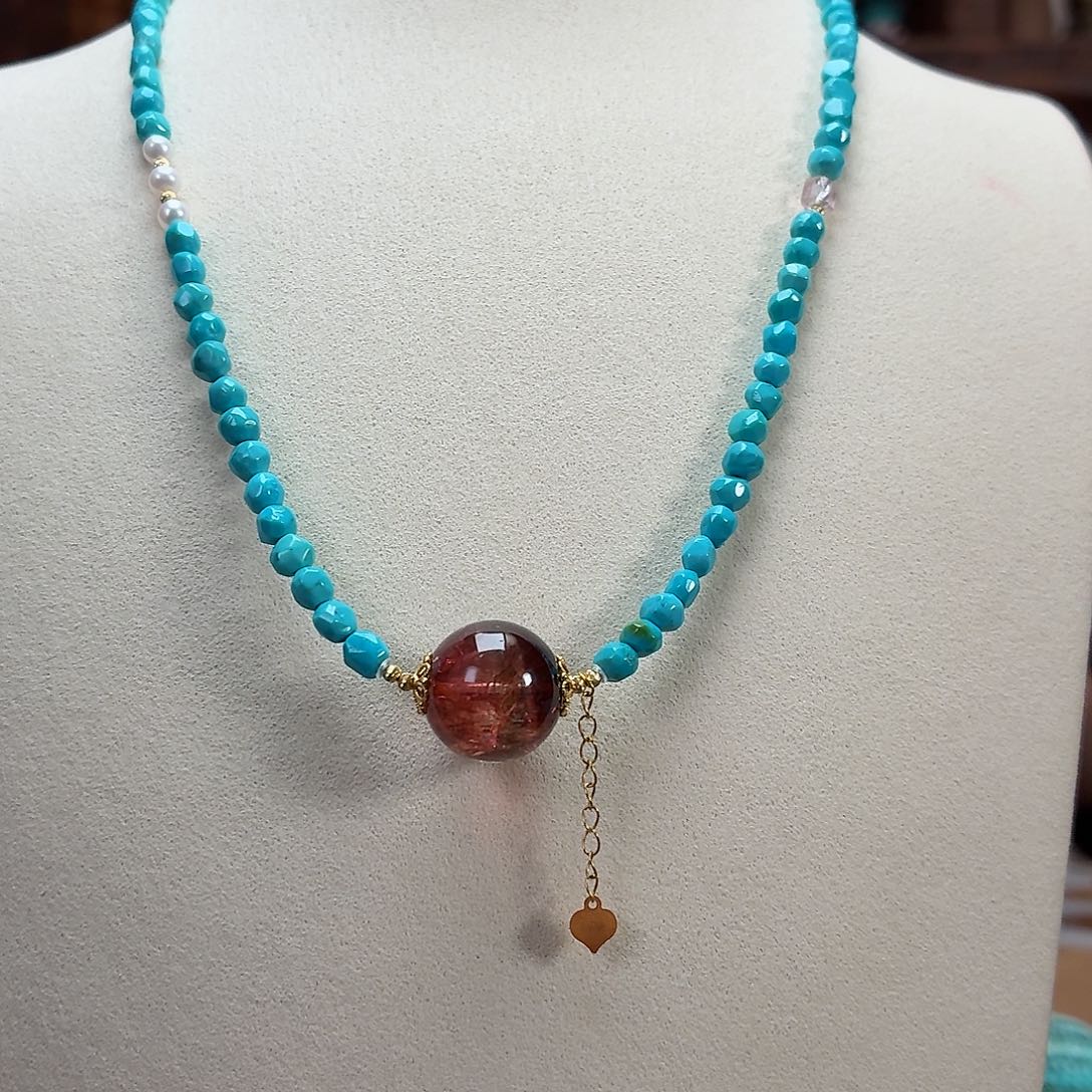 18K金镶嵌绿松石珠宝奇石