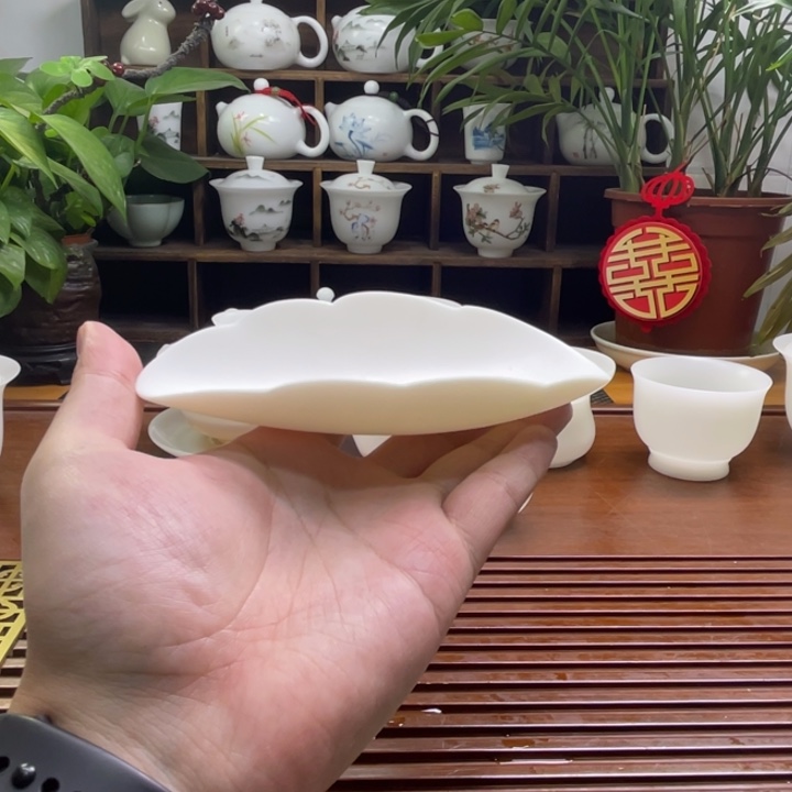 【闪购商品】巴*子随单价，素烧羊脂玉瓷茶则