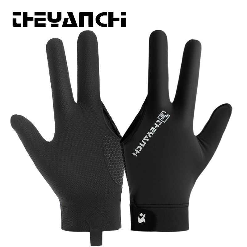 专业台球手套D287轻薄透气长指斯诺克桌球防滑单只装运动台球手套