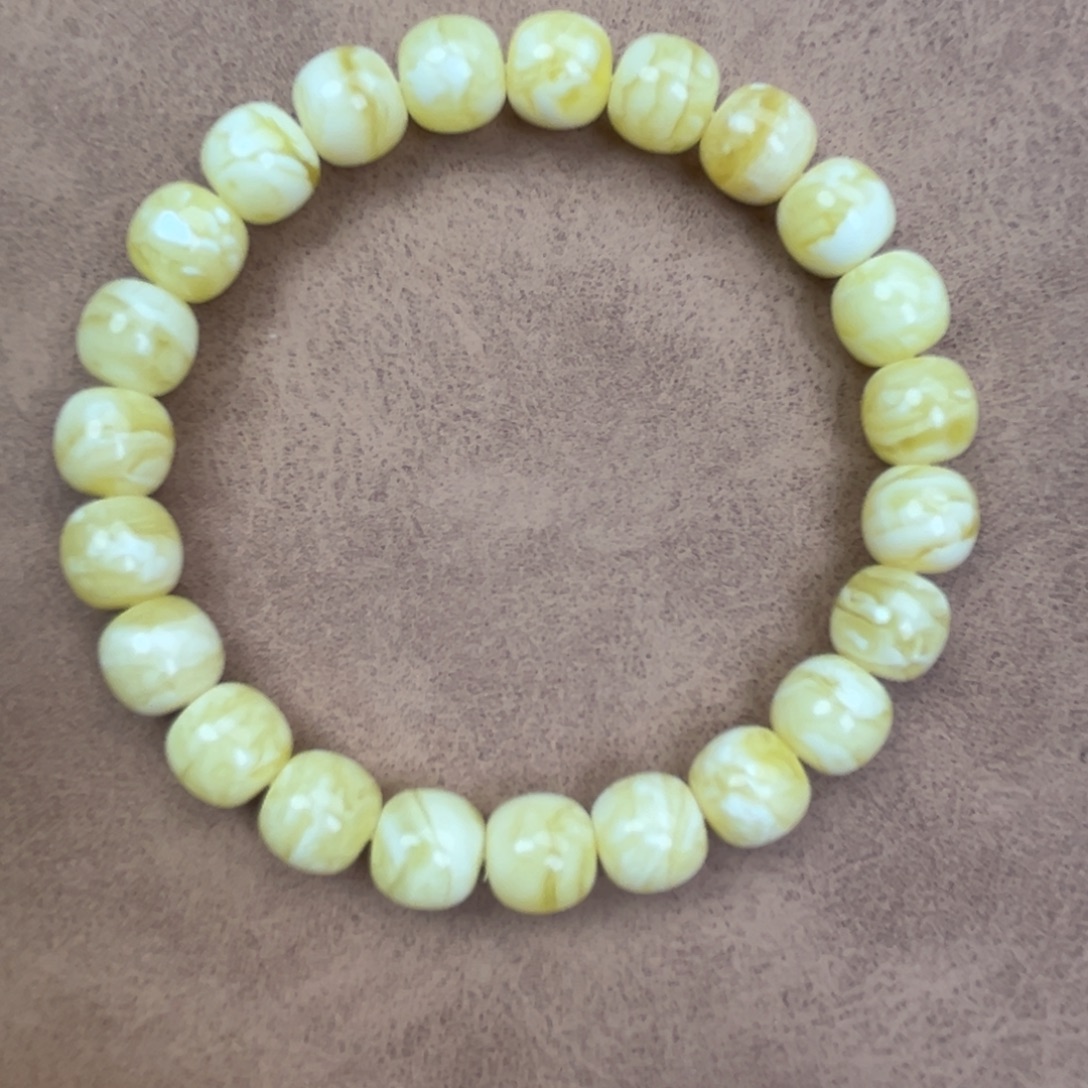 蜜蜡未镶嵌手串纯天然俄料瓷白花虎皮极限弧高桩9.5*9腕口18+