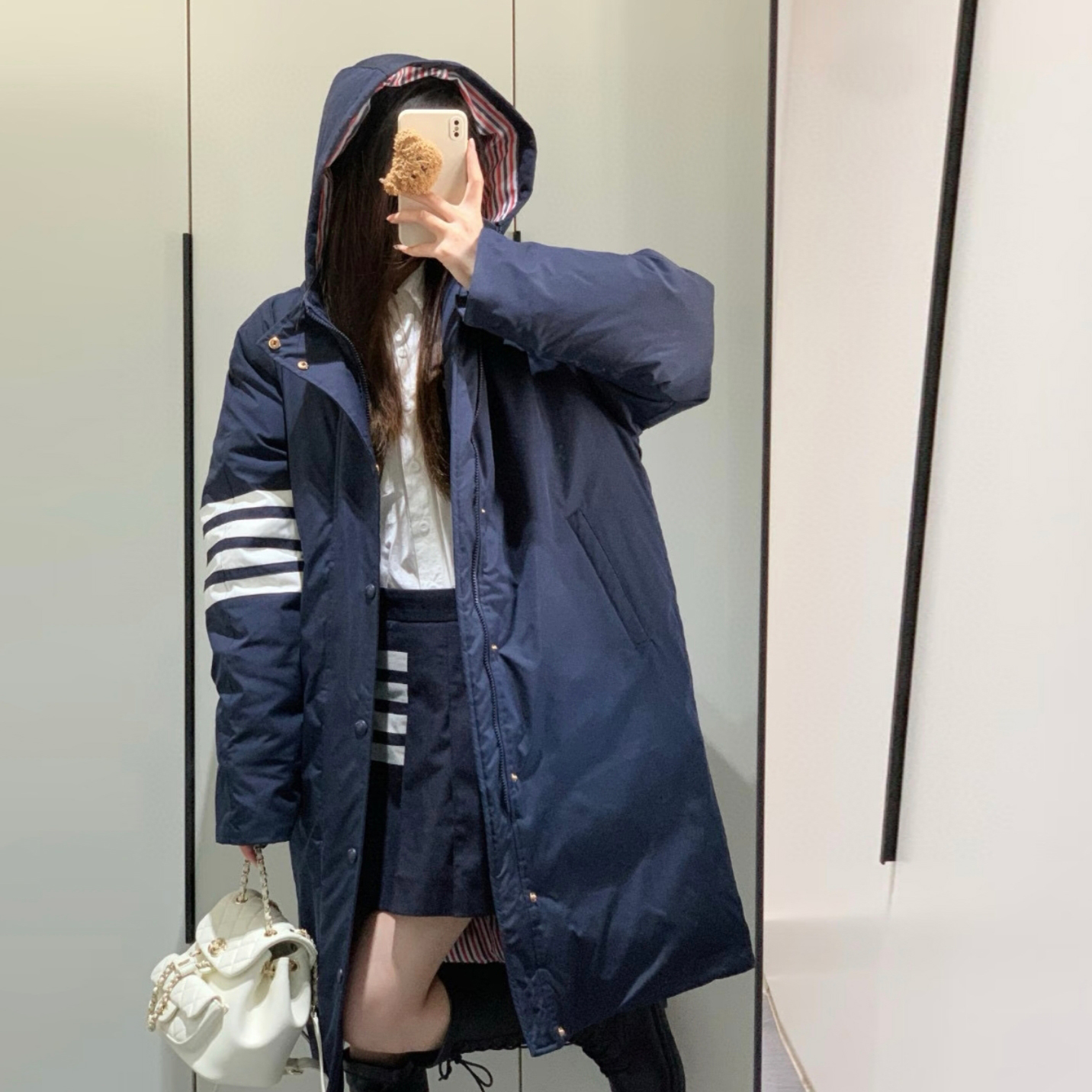 新款大长款男女同款百搭羽绒长款2507