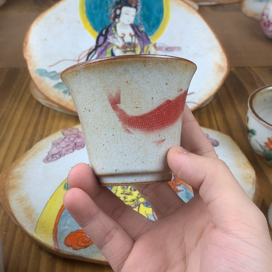 煮***菜杯景德镇陶瓷手作