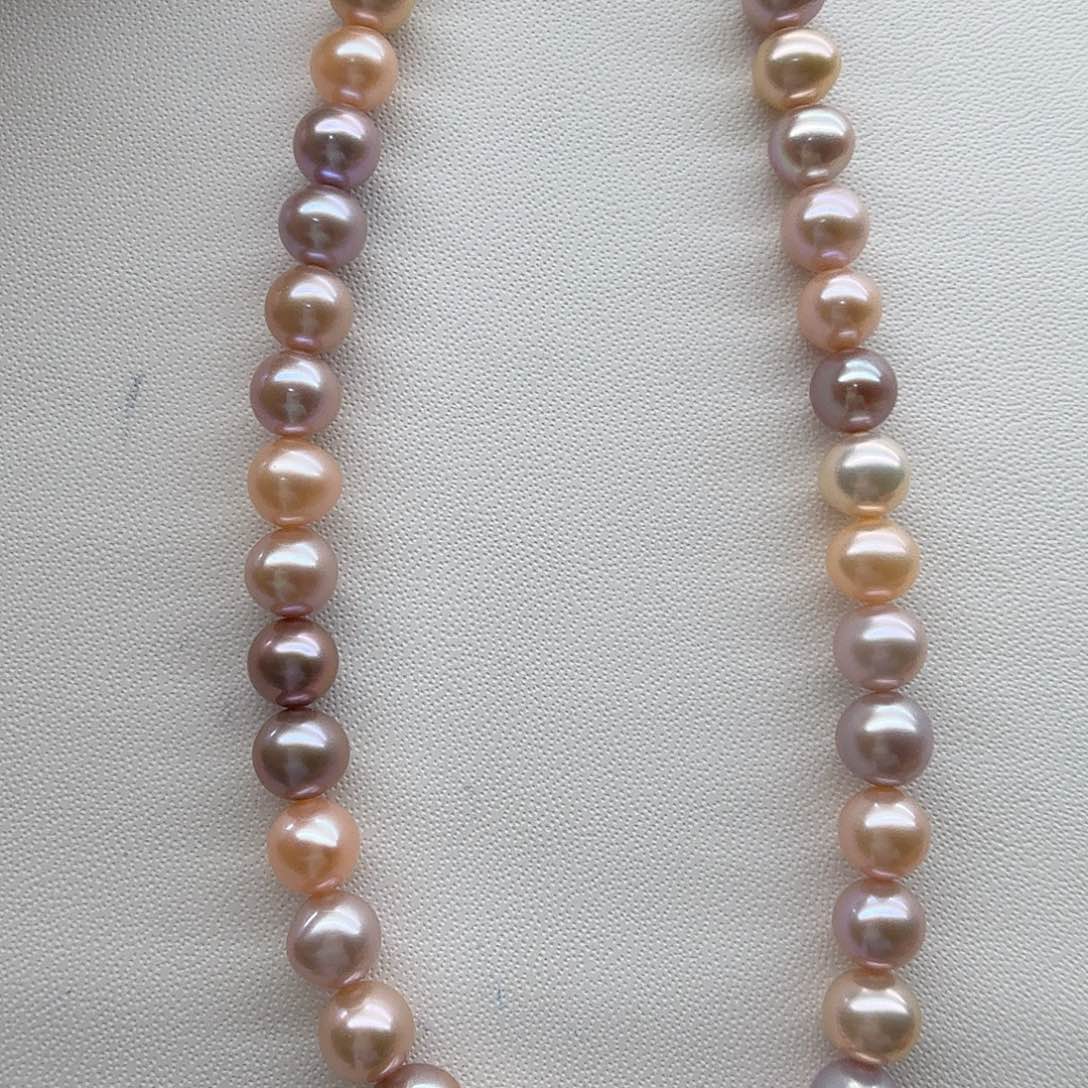 未镶嵌淡水珍珠颈饰8-9彩虹链 350得1条