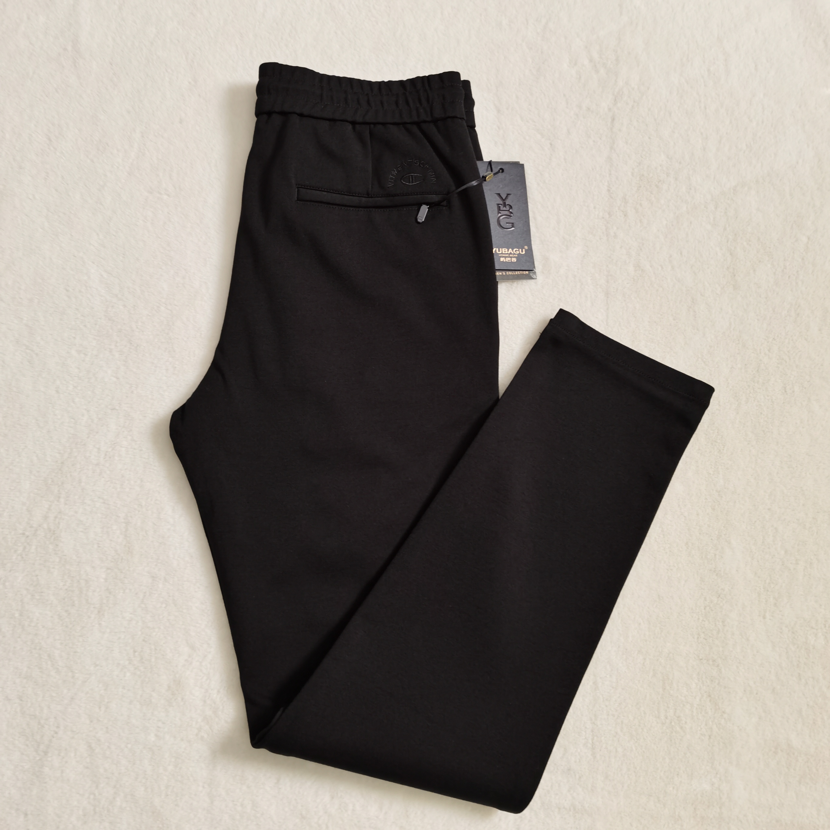 K74男士黑色秋季修身直筒休闲裤58058