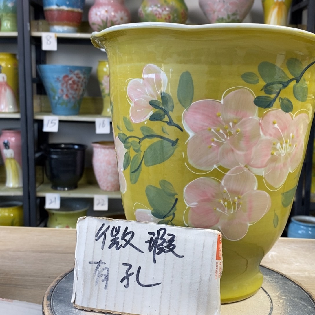 景德镇手工手绘陶瓷花盆