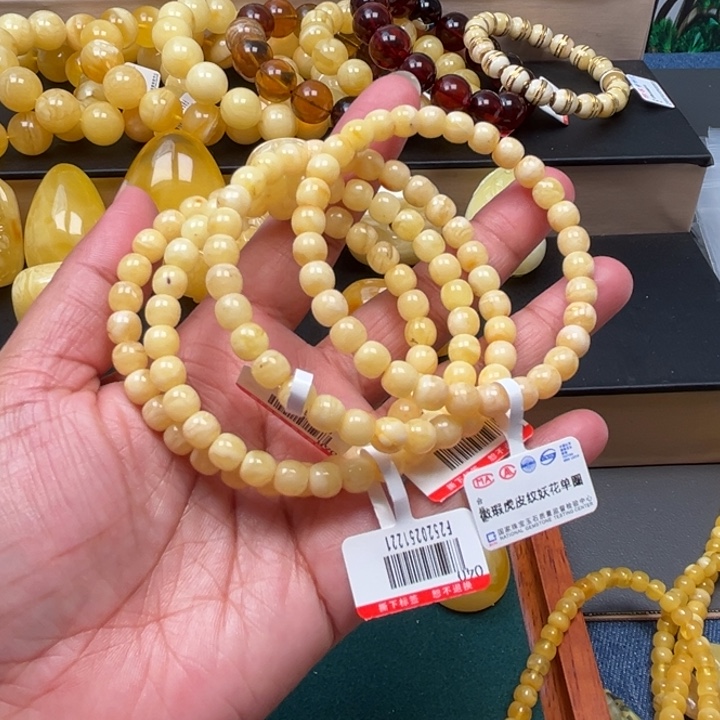 琥珀未镶嵌珠宝奇石M1号6.5+虎皮妖花微瑕