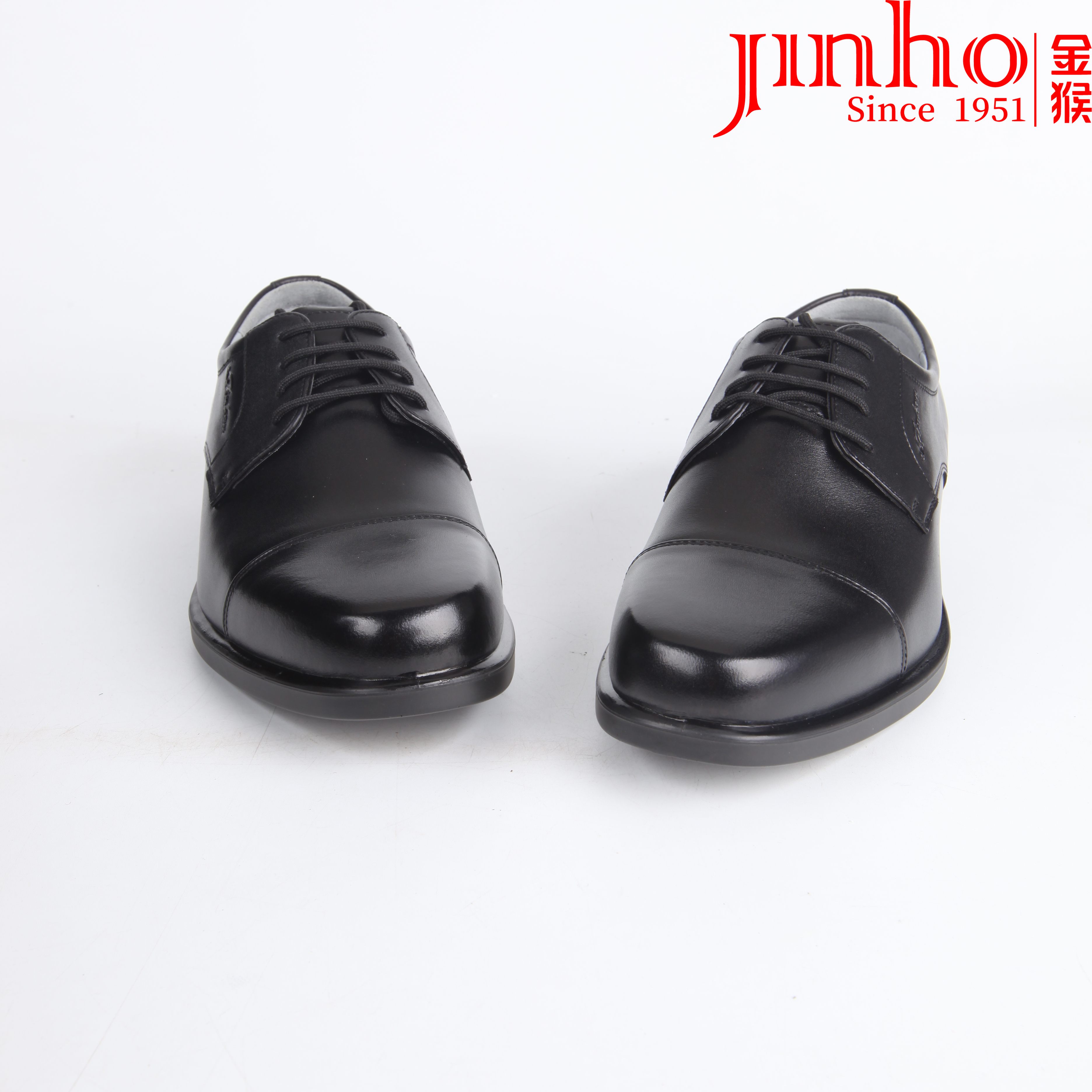 Jinho/金猴【仓零】常服三接头07休闲春秋皮鞋校尉款纯黑舒适正装