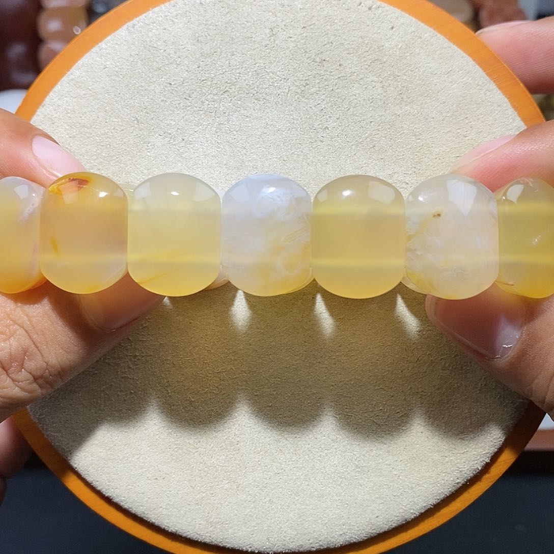 硅化珊瑚（珊瑚玉）手串未镶嵌发丝13