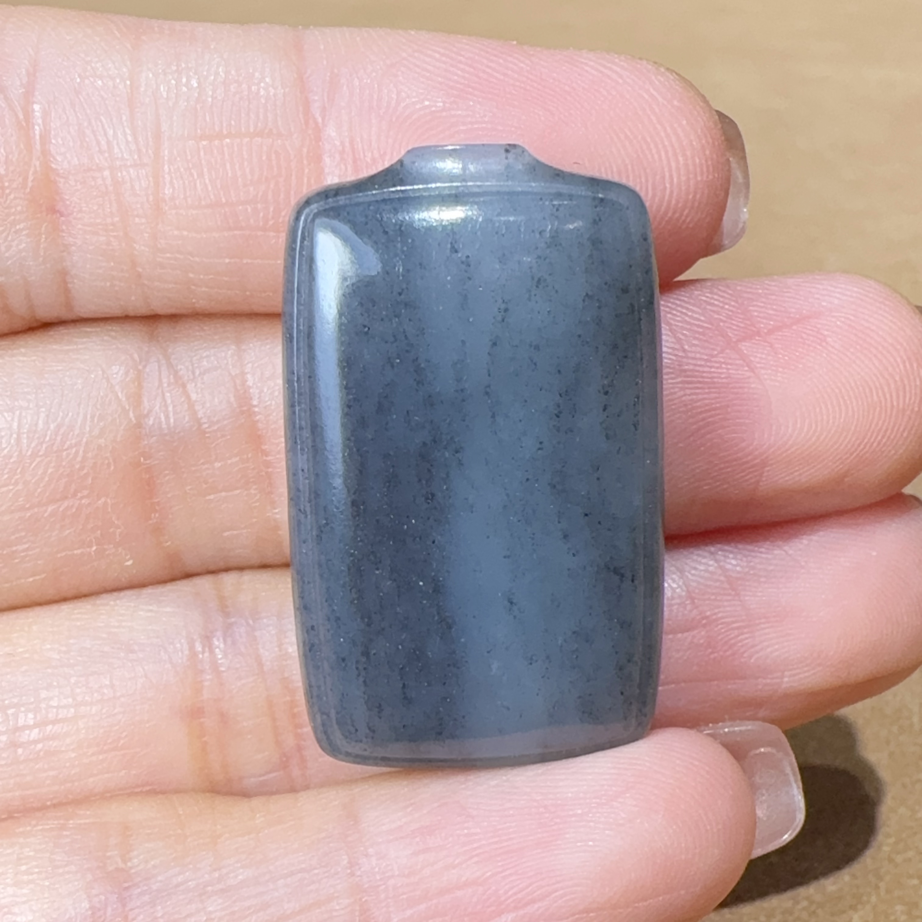 新疆和田玉青花料平安无事牌吊坠34*20.6*10重15.4克