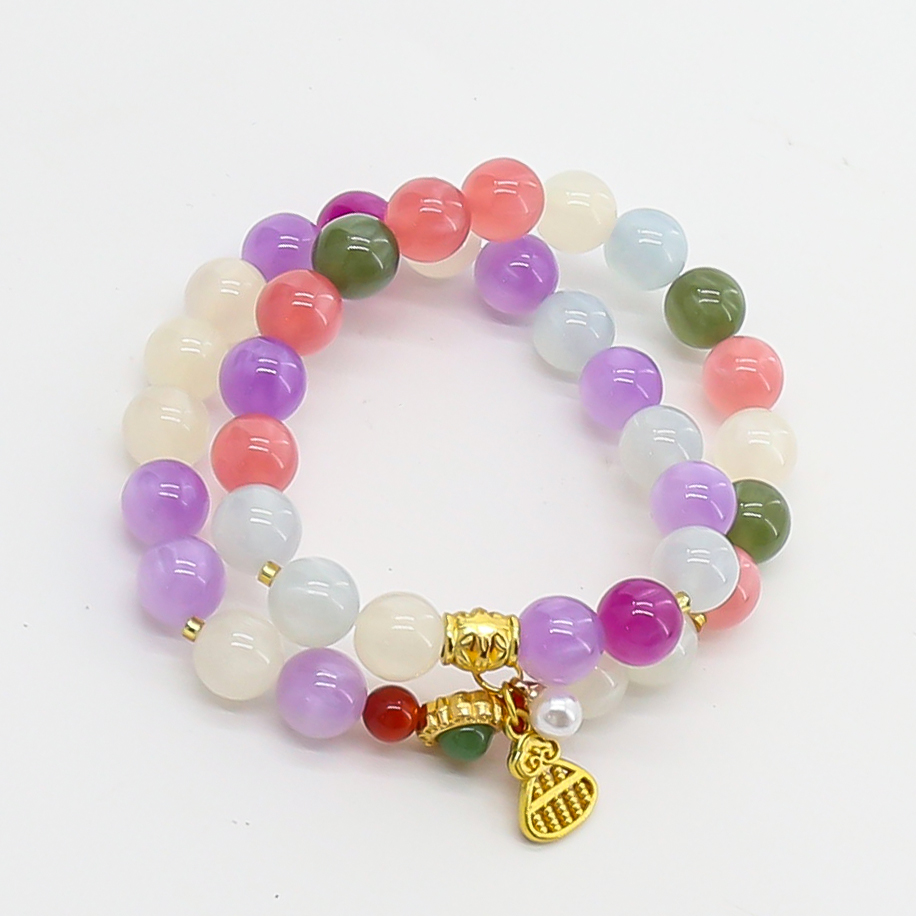 AD364七彩海云母双圈-精品手串（无礼盒）