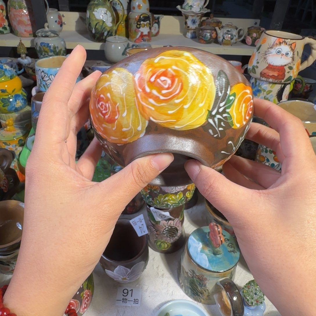 景德镇手工陶瓷釉下彩紫砂微瑕118