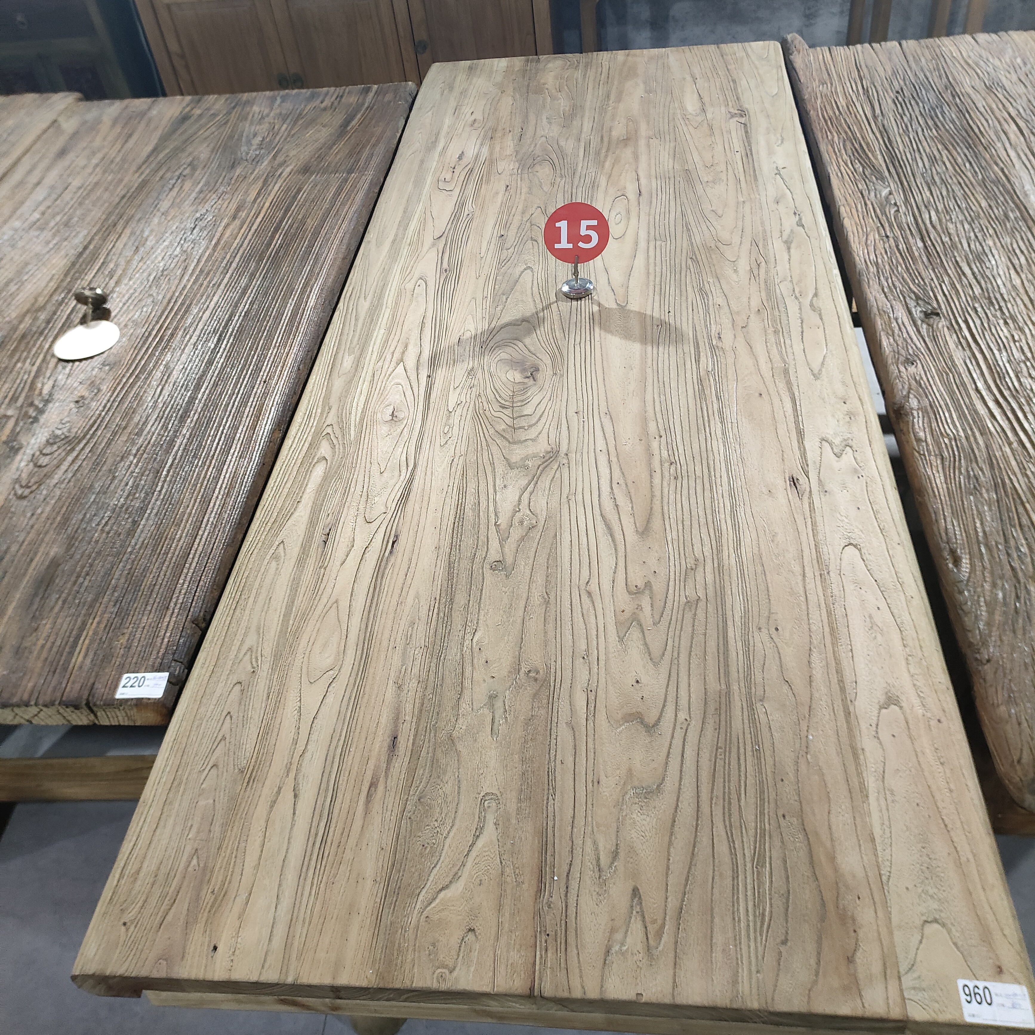 北方老榆木实木大板桌原木毛板茶桌书桌餐桌定制尺寸茶台桌面吧台