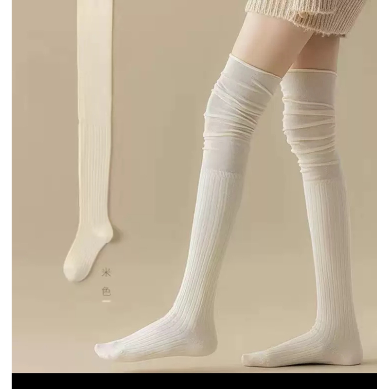 唐乐乐｜25new新款女过膝竖条纹百搭长筒袜 BF2085