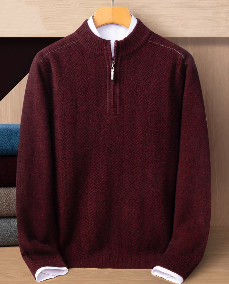 男士秋冬羊绒羊毛Polo圆领针织