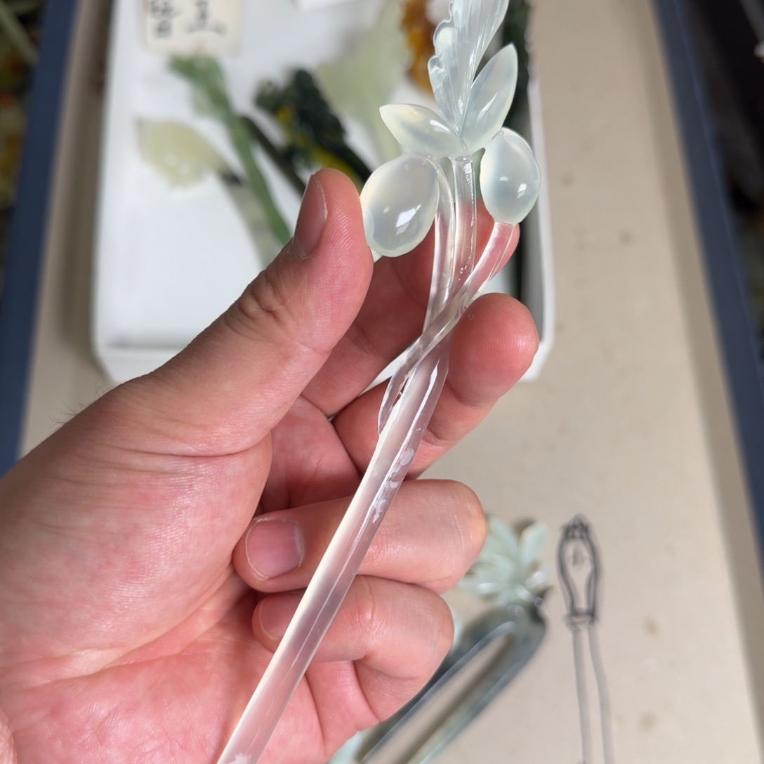 岫玉发饰未镶嵌明君玉簪贼拉好看