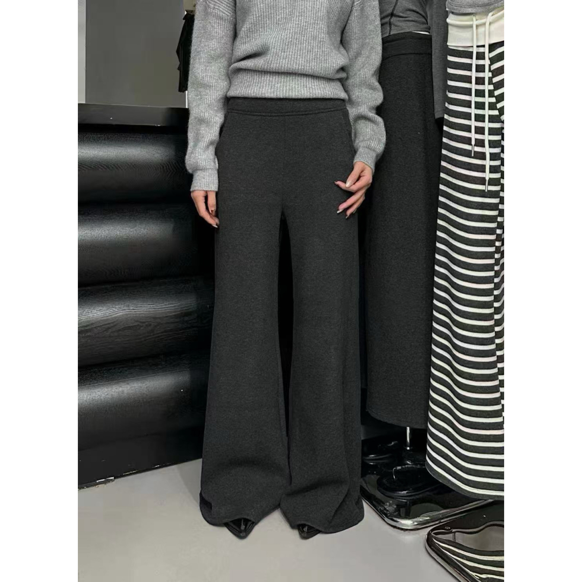 冬季新款时尚休闲经典百搭阔腿直筒长裤