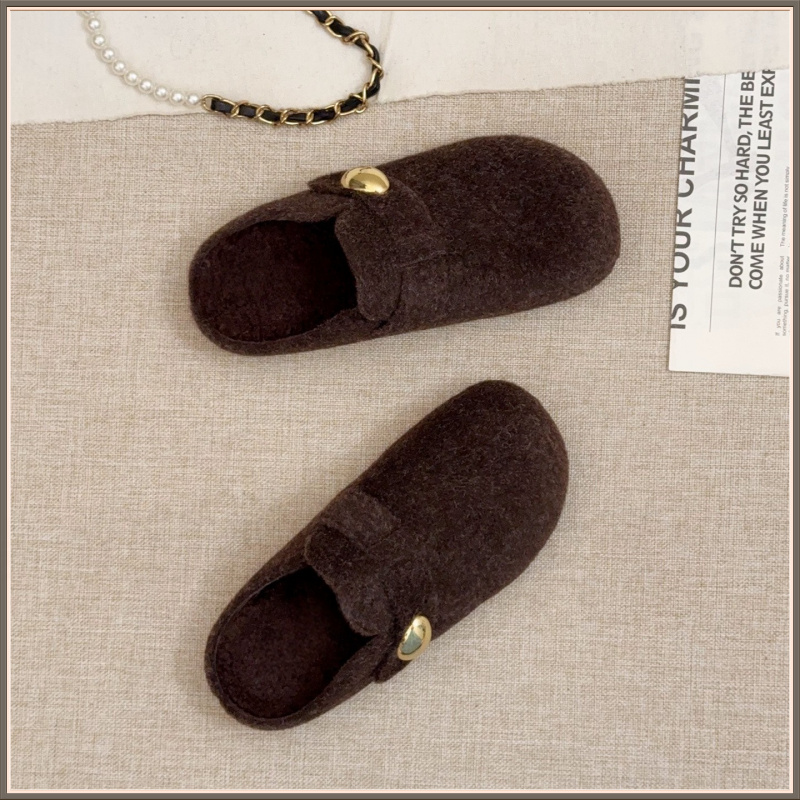 加绒保暖毛毛鞋网红时尚百搭软底防滑韩版ins秋冬新款女包头半拖