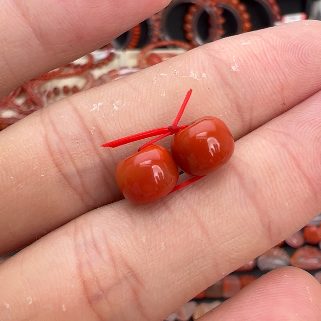 南红玛瑙未镶嵌颈饰8mm老型腰珠