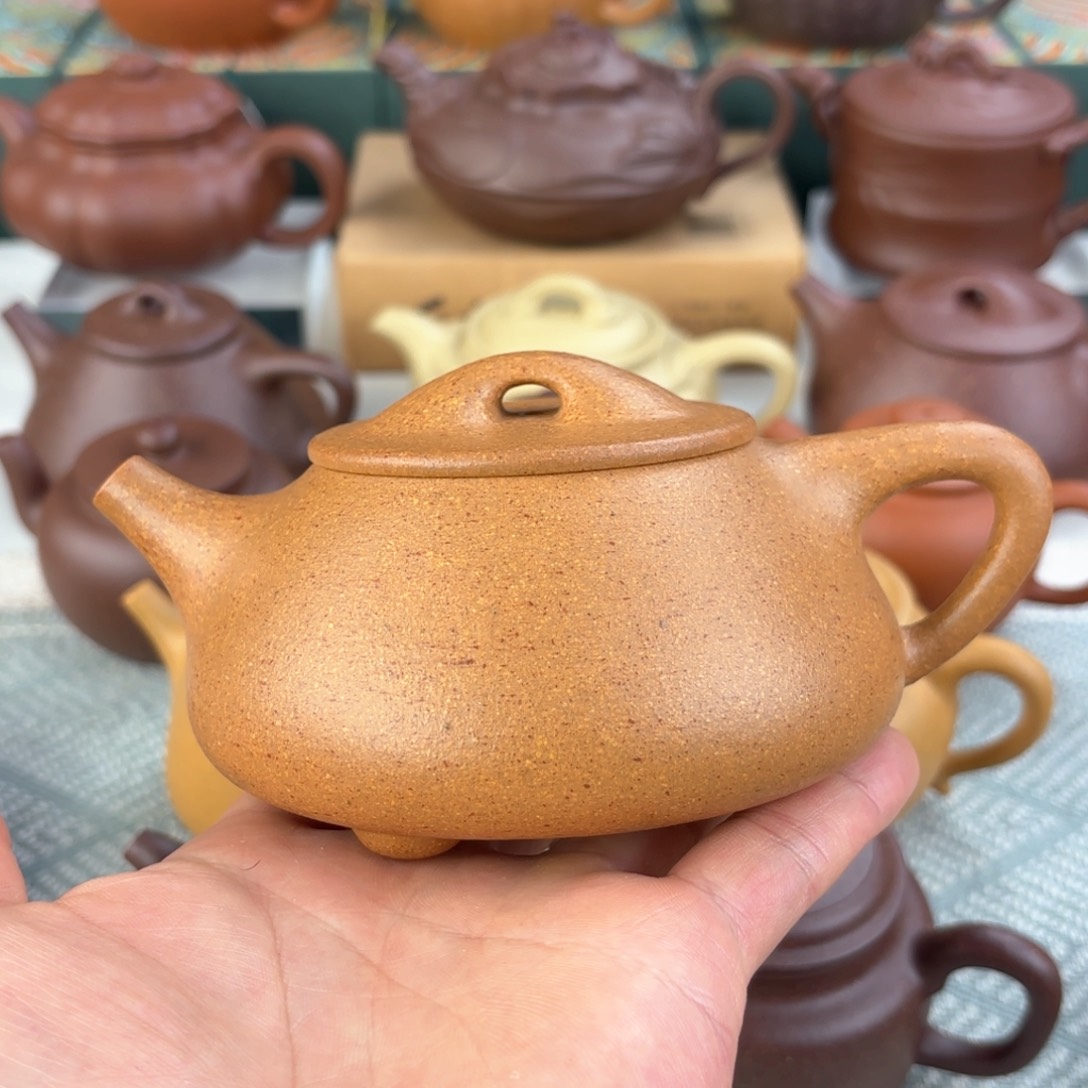 紫砂茶壶石瓢 半手工 降坡泥330cc
