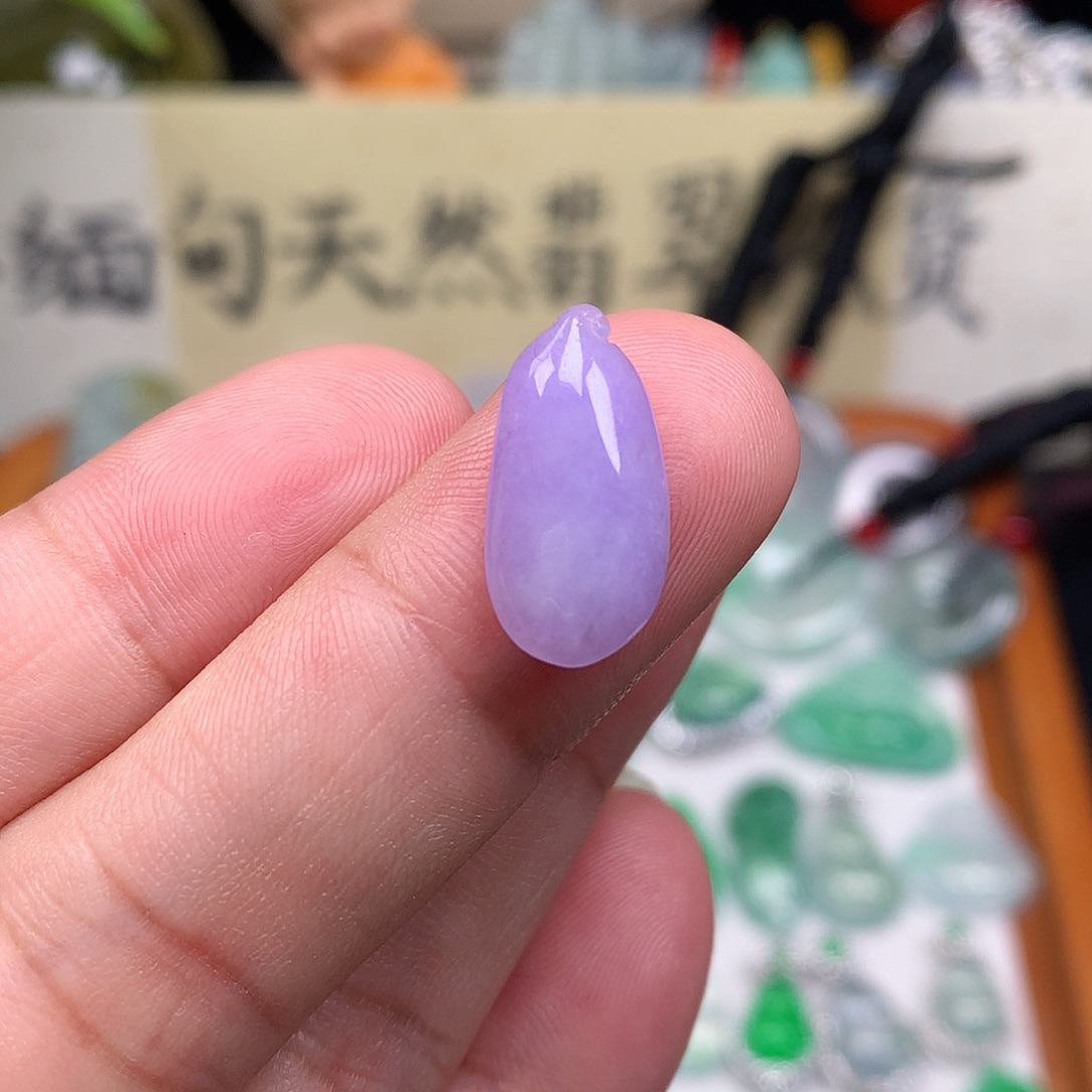 翡翠裸石缅甸天然A货翡翠冰种紫瓜