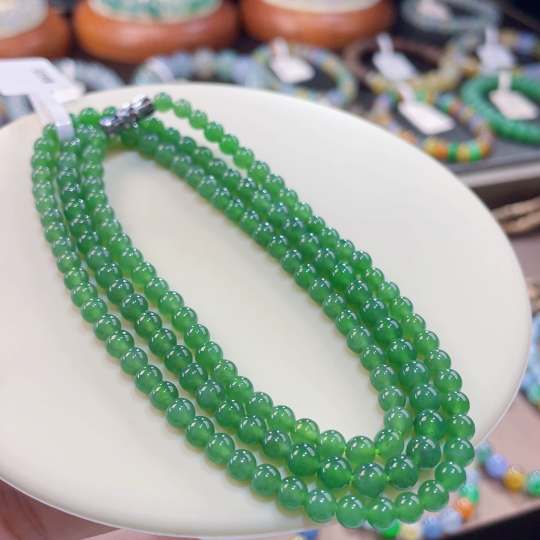 未镶嵌手链翡翠菠菜绿