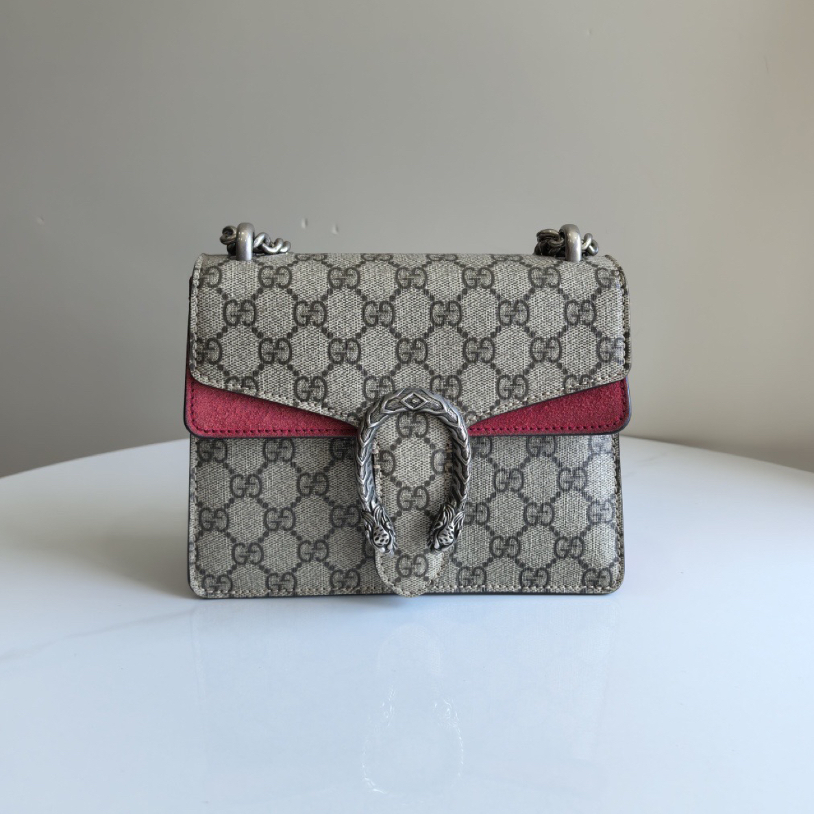 99新 GUCCI/古驰 红色酒神小号 单肩斜挎包