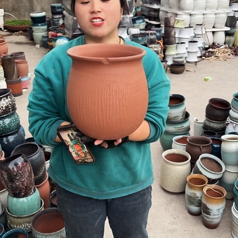 口23高25瑕疵盆口磕碰 