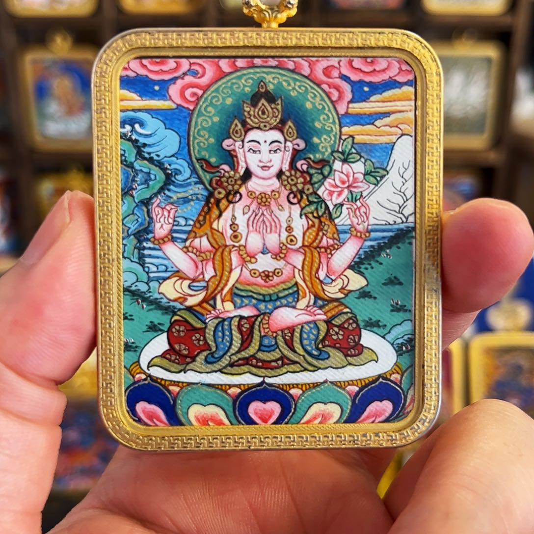 吊坠青海 手工绘制观观
