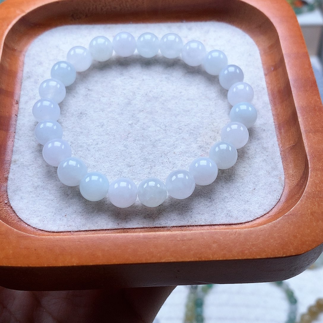 无***束翡翠未镶嵌手串卡7