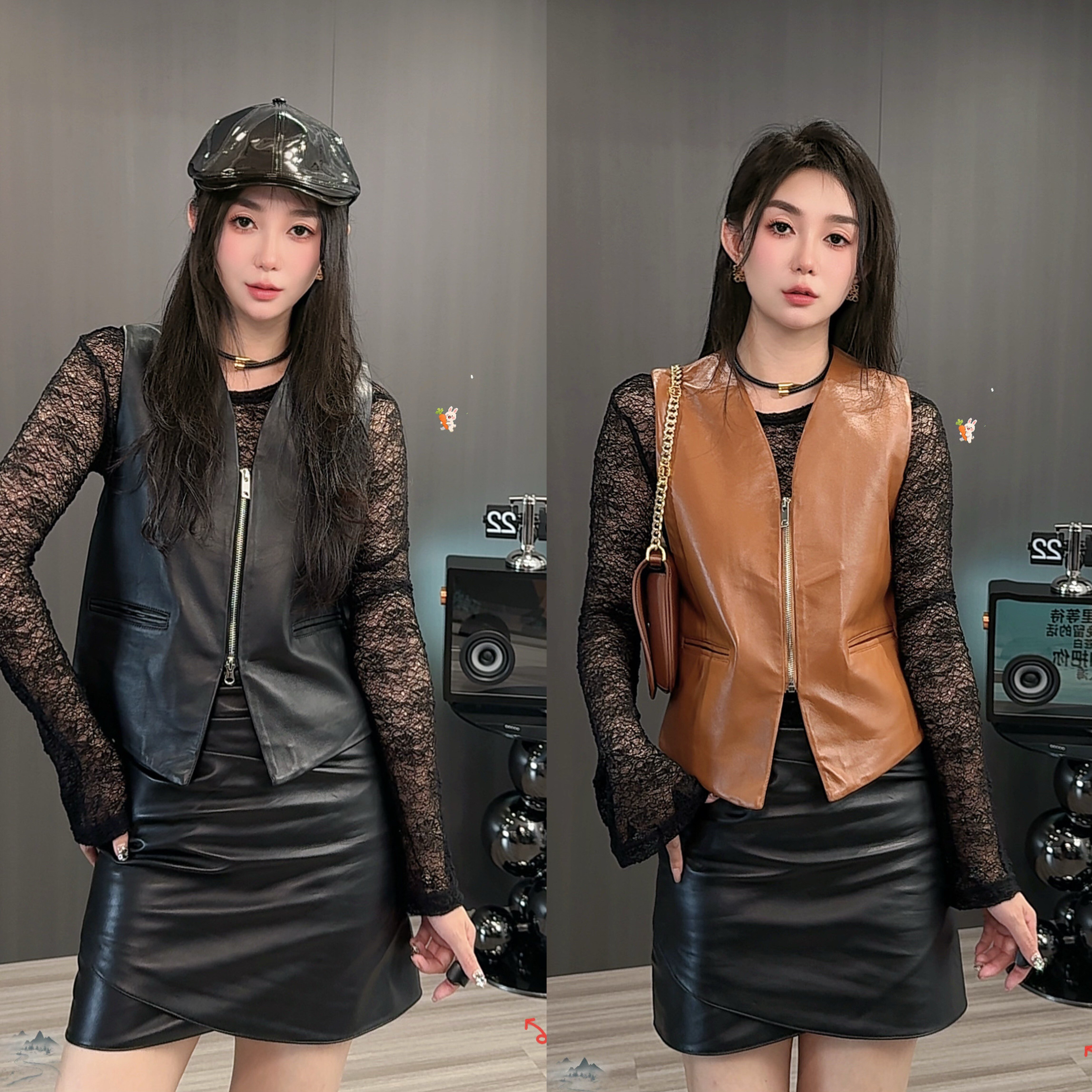 欧货真皮马甲女2025新款绵羊皮无袖背心坎肩修身显瘦马夹短款皮衣