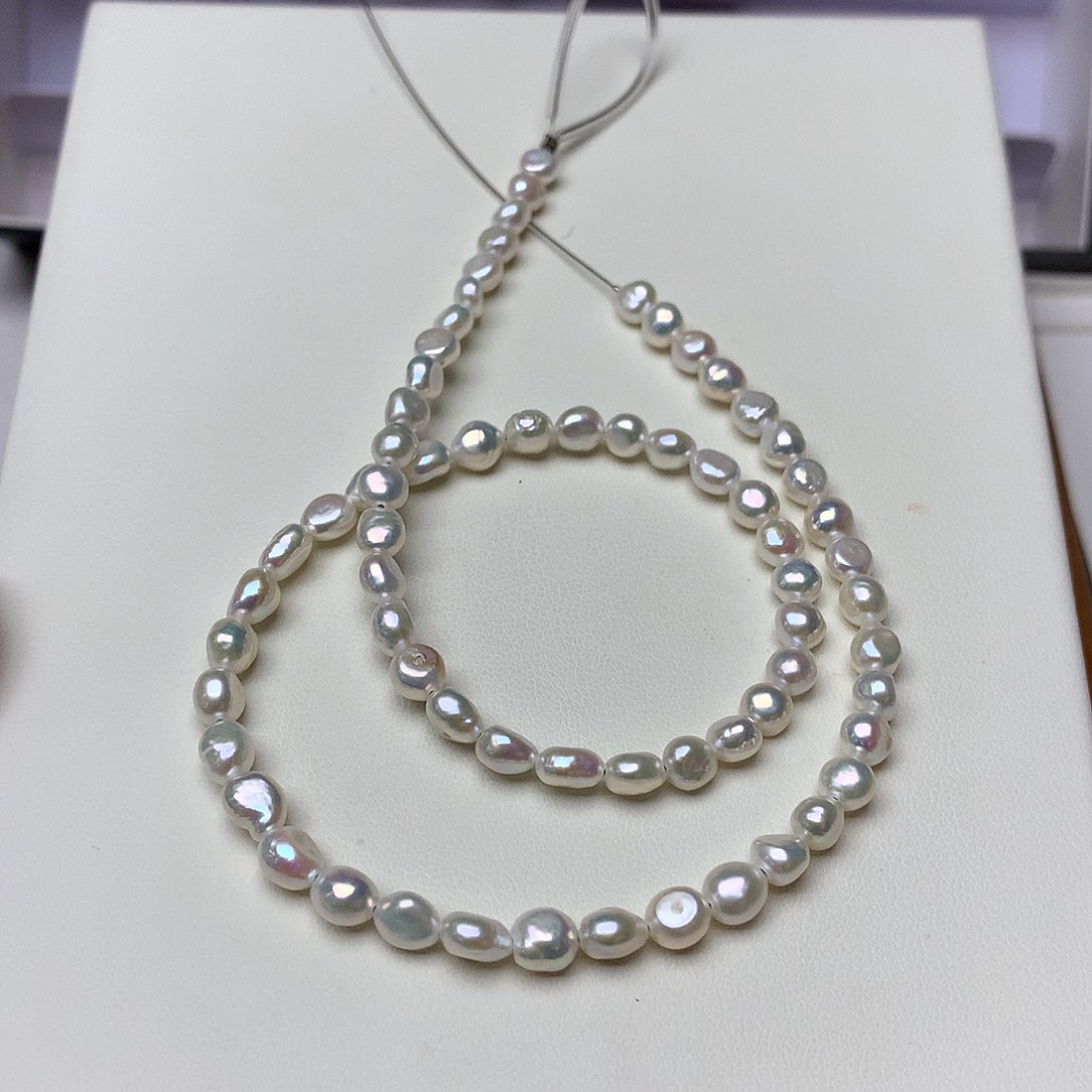 淡水珍珠颈饰银S925镶嵌小巴洛克 极光