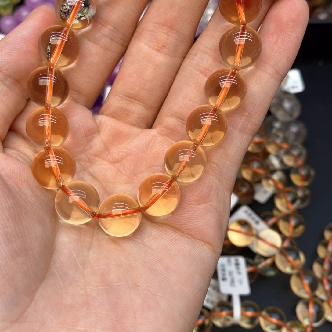 水晶手链未镶嵌小**姐5黄水晶12mm