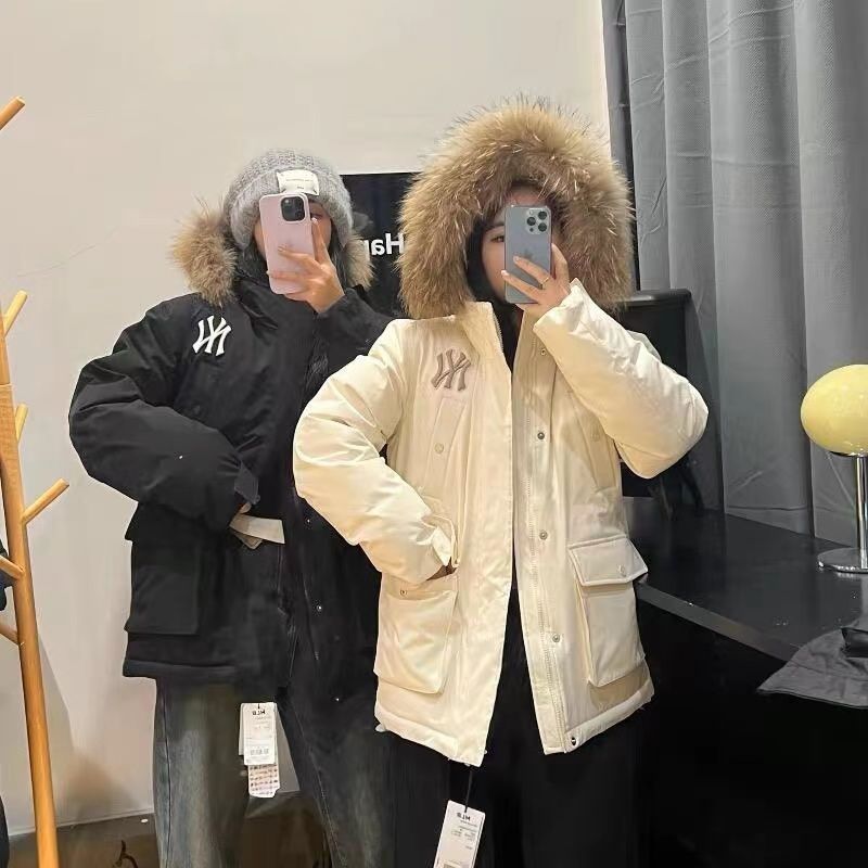 新百伦【联名】浦田爆款ny情侣工装户外连帽休闲加厚刺绣男女羽绒服