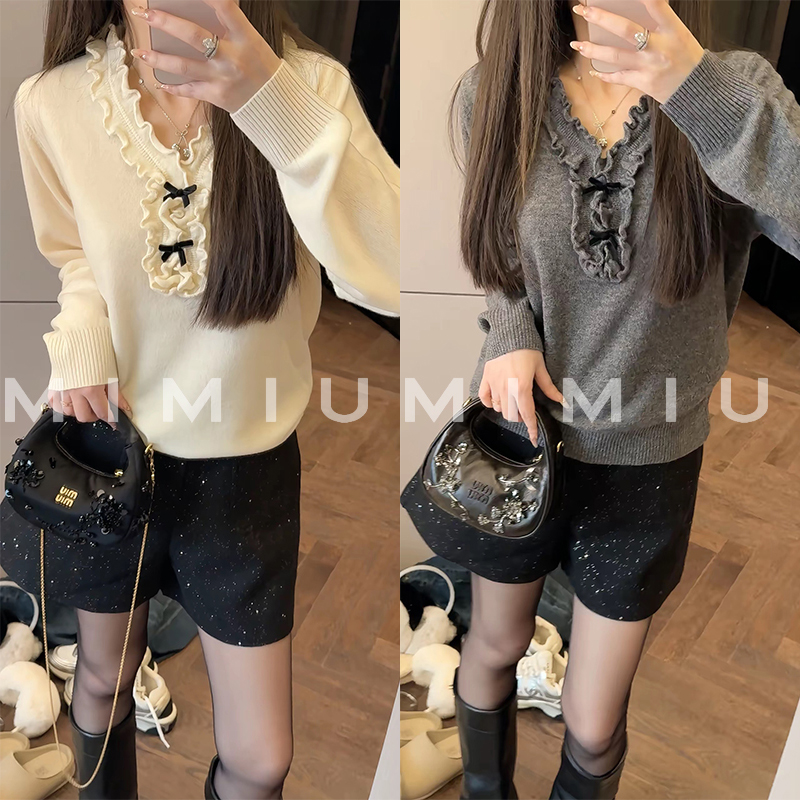 【mimius】肉肉 羊毛木耳边针织衫 WG11014