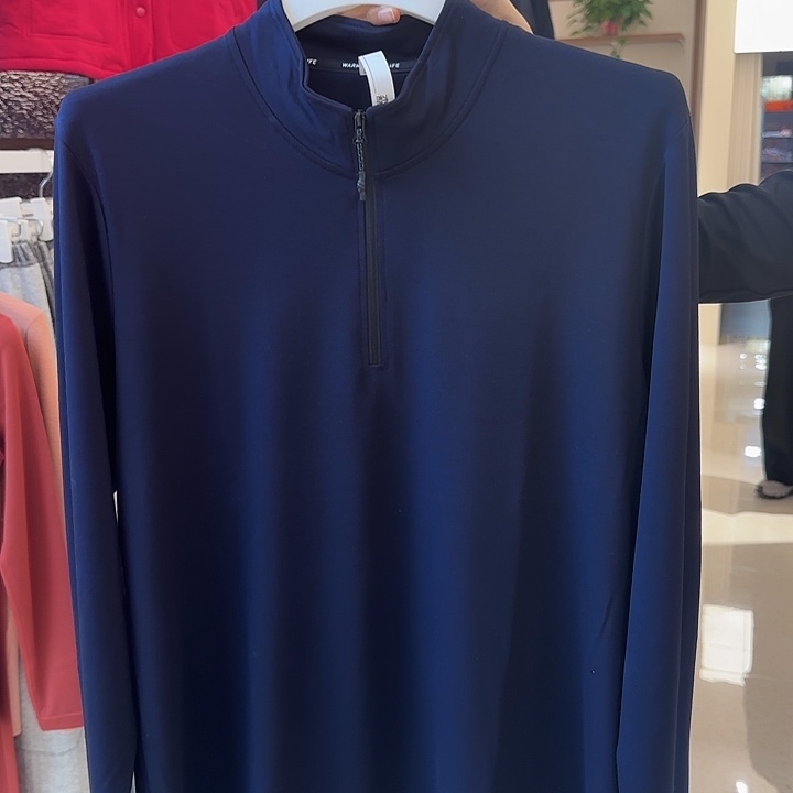 男士羊慕容半拉链蓝色180xl 185斤之内