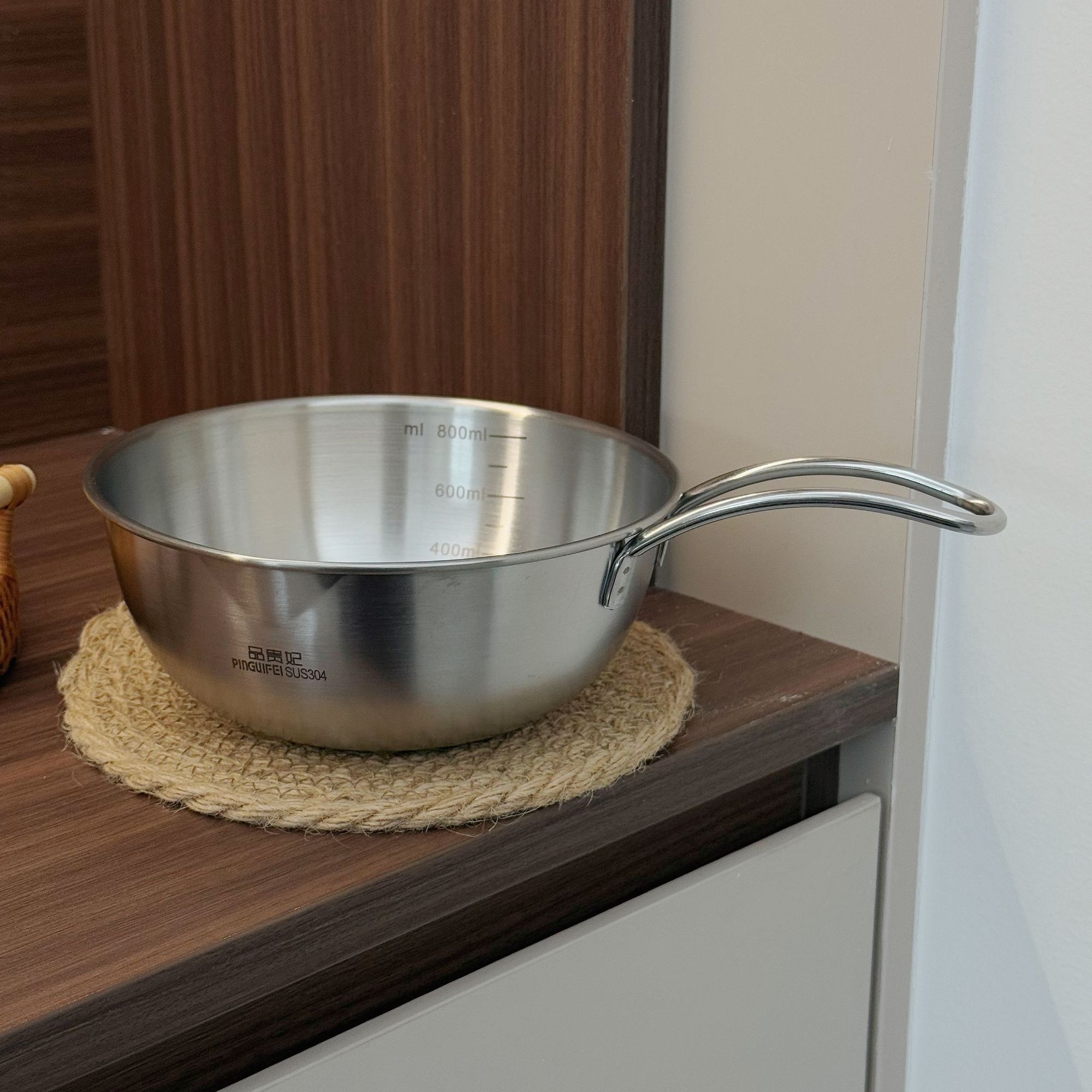 【大号800ml】304不锈钢米酒碗韩式长柄碗沙拉碗调料碗蘸料小吃碗