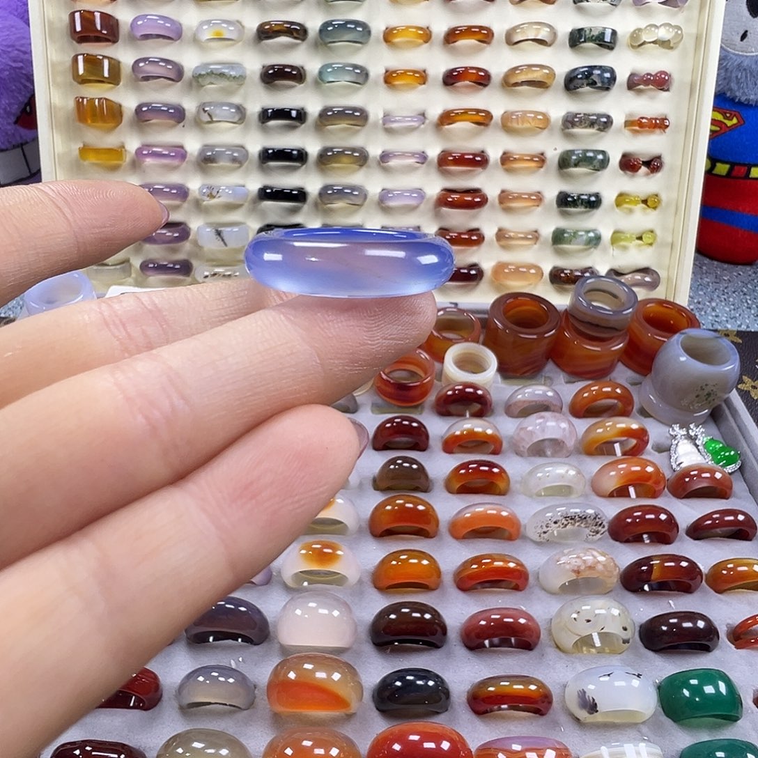 玛瑙/玉髓未镶嵌戒指A8不退换20.5港25福利