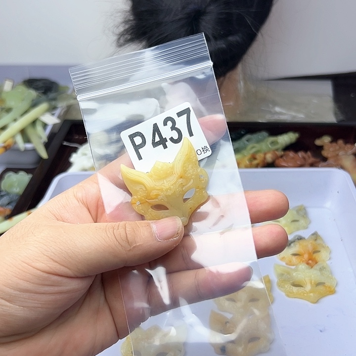 蛇纹石玉发饰合金小*吖