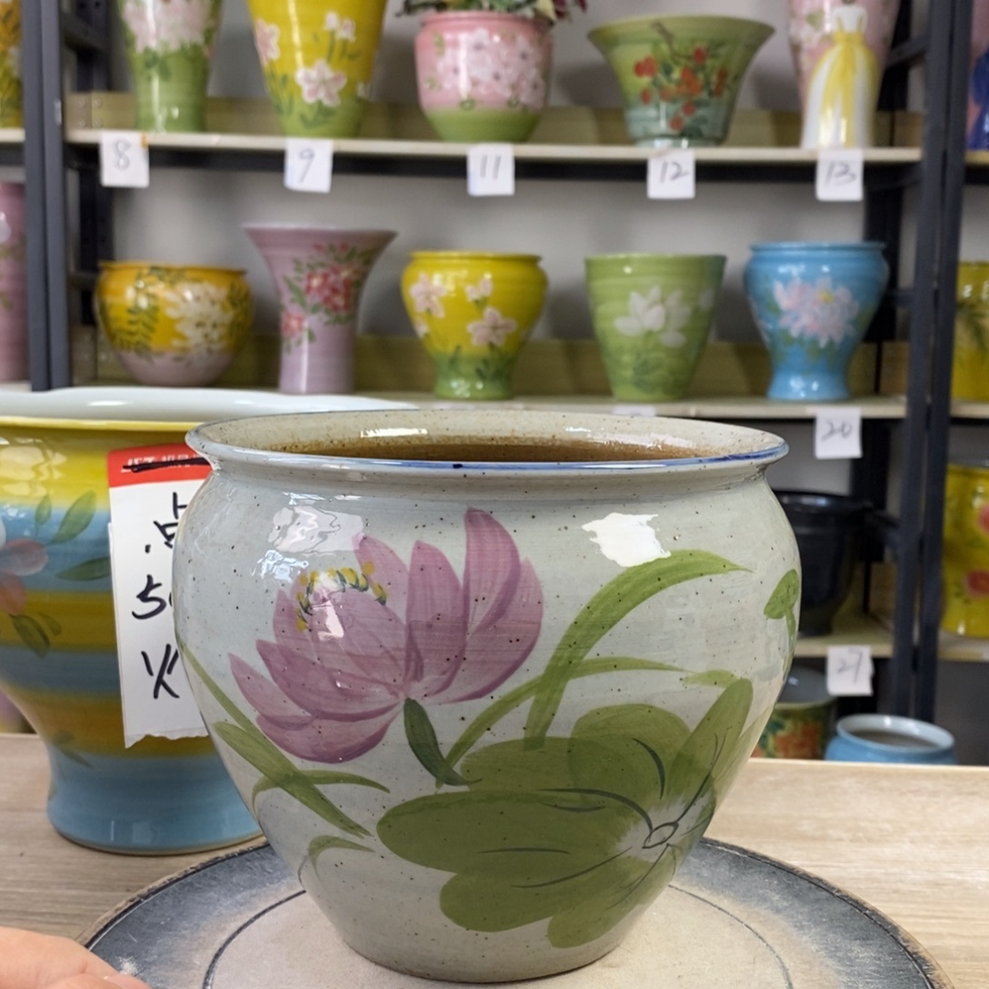 景德镇手工手绘陶瓷花盆