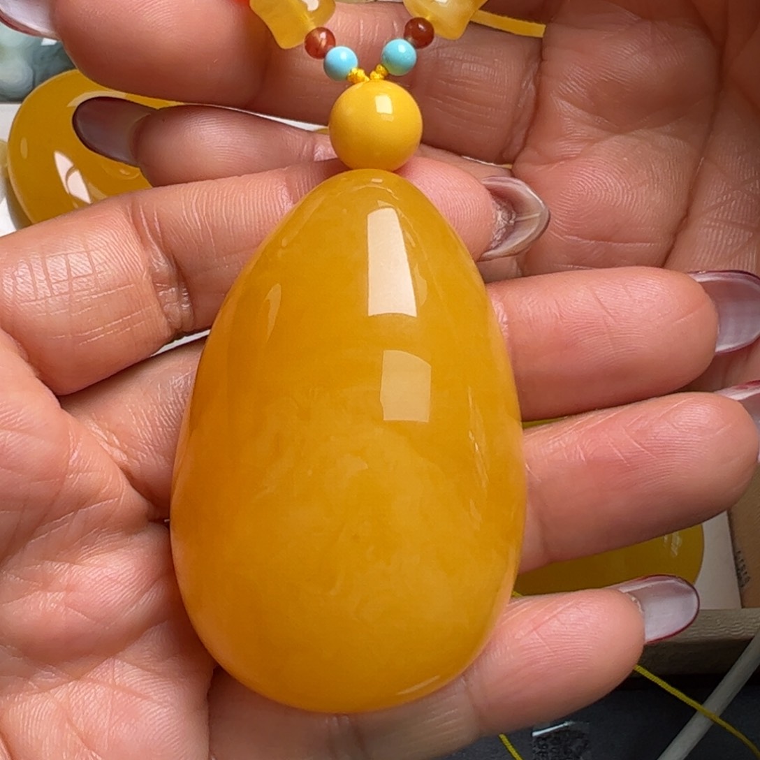 蜜蜡毛衣链未镶嵌