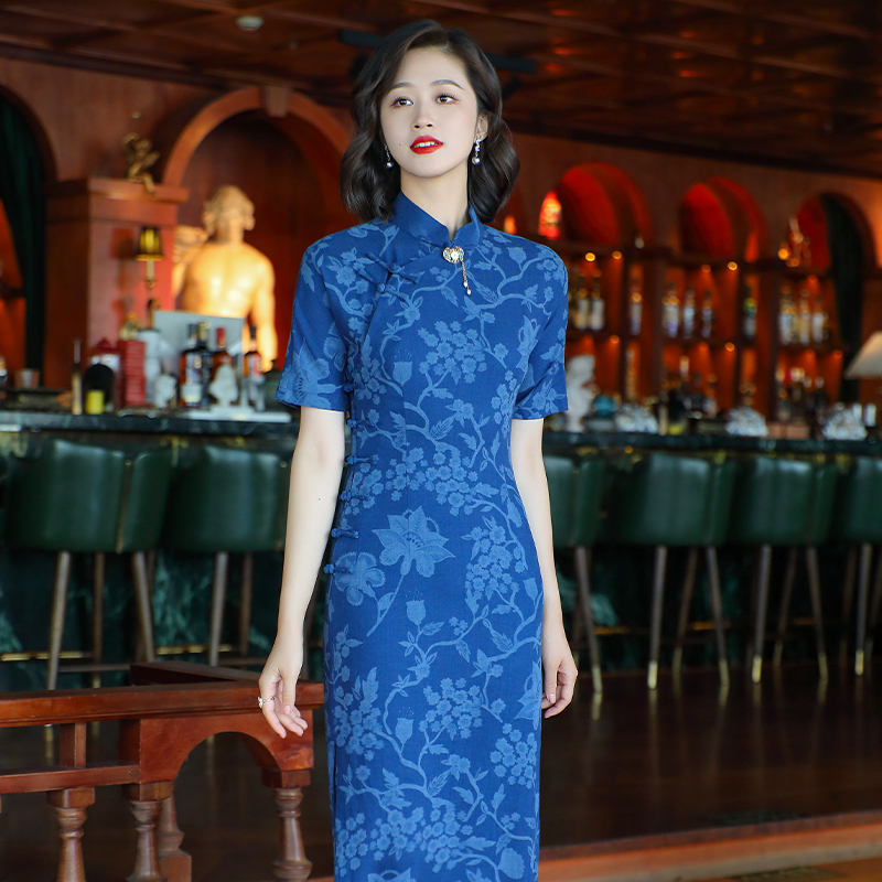 【唐唐】经典盘扣棉麻旗袍夏季新款复古中国风日常改良妈妈装