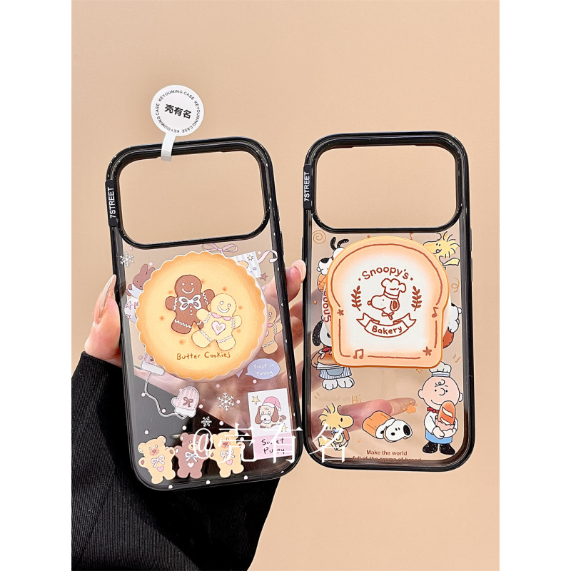 可爱史努比吐司姜饼人磁吸支架适用苹果17手机壳iPhone16/15/14硬